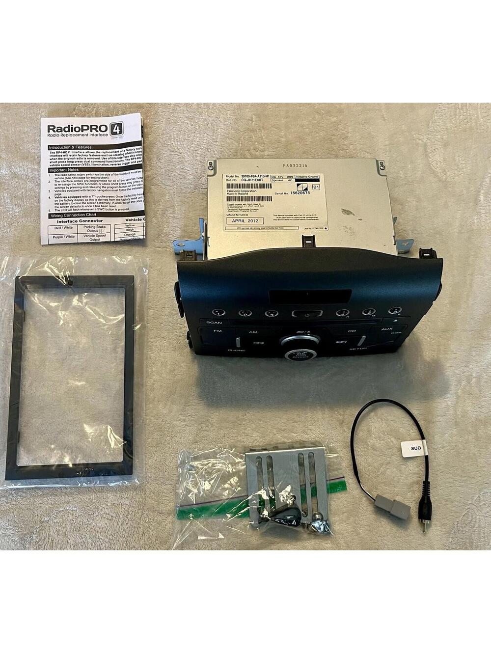 2012-2014 HONDA CRV CR-V RADIO RECEIVER CD PLAYER 39100-T0A-A113-M1 OEM